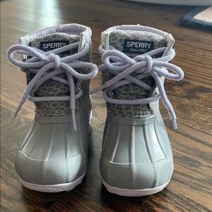 Sperry Kids Light Gray Rain Boots